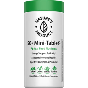 50+ Mini-Tablet Multivitamin with Real Food Nutrients, 90 Tablets