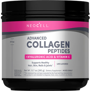 Advanced Collagen Peptides + Hyaluronic Acid + C, 13.7 oz (390 g) Powder