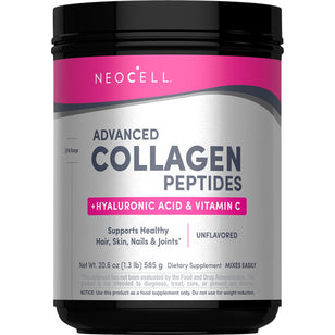 Advanced Collagen Peptides + Hyaluronic Acid + C, 20.6 oz (585 g) Powder