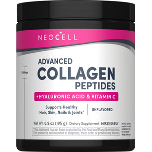 Advanced Collagen Peptides + Hyaluronic Acid + C, 6.9 oz (195 g) Powder