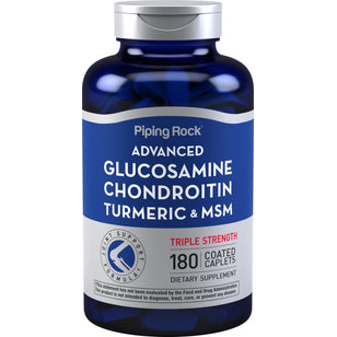 Advanced Triple Strength Glucosamine Chondroitin MSM Plus Turmeric, 180 Coated Caplets