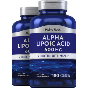 Alpha Lipoic Acid, 600 mg, 180 Quick Release Capsules, 2 Bottles