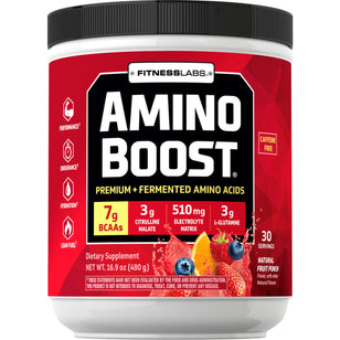 Amino Boost BCAA Powder (Natural Fruit Punch), 16.9 oz (480 g) Bottle