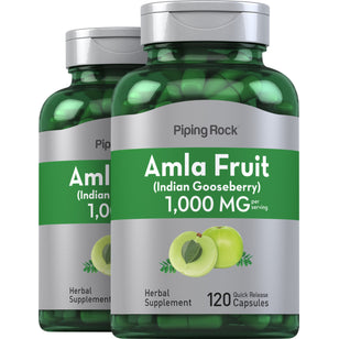 Amla Fruit (Indian Gooseberry), 1,000 mg (per serving), 120 Quick Release Capsules, 2 Bottles