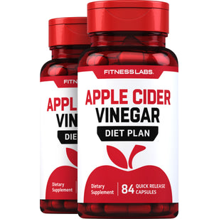 Apple Cider Vinegar Diet Plan, 84 Quick Release Capsules, 2  Bottles