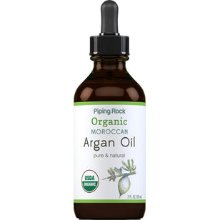 Argan Oil Pure Moroccan Liquid Gold (Organic), 2 fl oz (59 mL) Dropper Bottle
