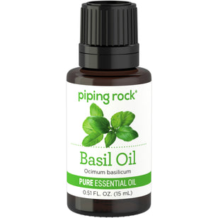 Basil Pure Essential Oil, 1/2 fl oz (15 mL) Dropper Bottle
