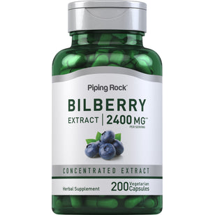 Bilberry Extract, 2400 mg (per serving), 200 Vegetarian Capsules