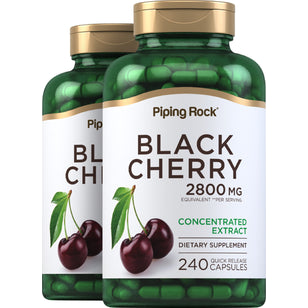 Black Cherry, 2800 mg (per serving), 240 Quick Release Capsules, 2 Bottles