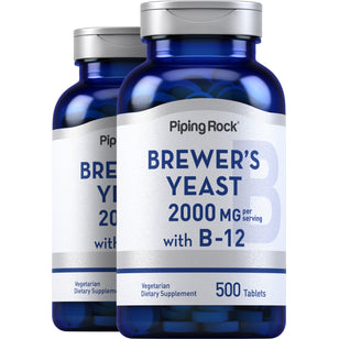 Brewer's Yeast, 2000 mg (per serving), 500 Tablets, 2 Bottles