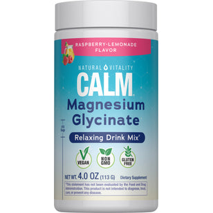 CALM Magnesium Glycinate Raspberry-Lemonade, 4 oz (113 g) Powder