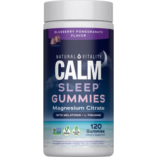 CALM Sleep with Melatonin Gummies Blueberry-Pomegranate Flavor, 120 Tasty Gummies