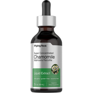 Chamomile Flowers Liquid Extract Alcohol Free, 2 fl oz (59 mL) Dropper Bottle
