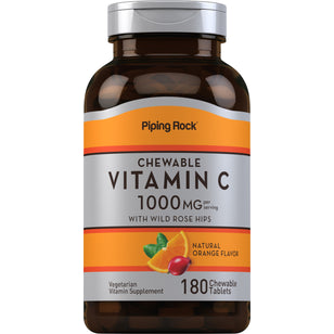 Chewable Vitamin C (Natural Orange), 1000 mg (per serving), 180 Chewable Tablets