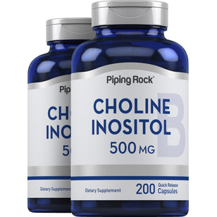 Choline Inositol, 500 mg, 200 Quick Release Capsules, 2 Bottles