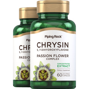 Chrysin Extract (Passion Flower Ext), 500 mg, 60 Quick Release Capsules, 2 Bottles