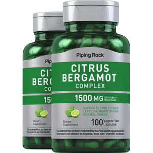 Citrus Bergamot Complex, 1500 mg (per serving), 100 Vegetarian Capsules, 2 Bottles
