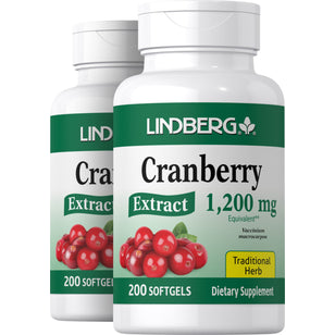 Cranberry Extract, 1200 mg, 200 Softgels, 2 Bottles