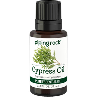 Cypress Pure Essential Oil (GC/MS Tested), 1/2 fl oz (15 mL) Dropper Bottle