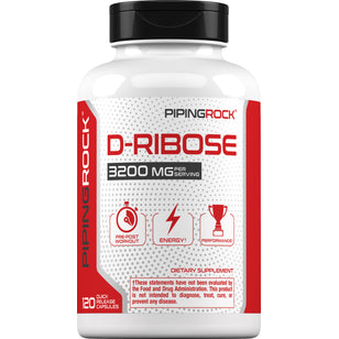 D-Ribose 100% Pure, 3200 mg (per serving), 120 Quick Release Capsules