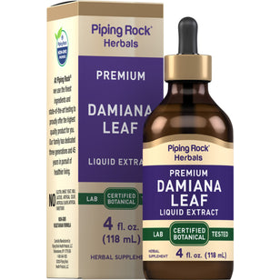 Damiana Leaf Liquid Extract Alcohol Free, 4 fl oz (118 mL) Dropper Bottle