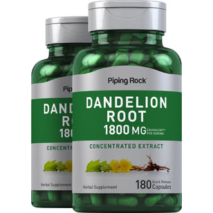 Dandelion Root, 1800 mg (per serving), 180 Quick Release Capsules, 2 Bottles