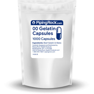 Empty Gelatin Capsules Size "00", 1000 Capsules per Bag