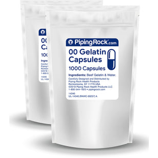 Empty Gelatin Capsules Size "00", 1000 Capsules per Bag, 2 Bags