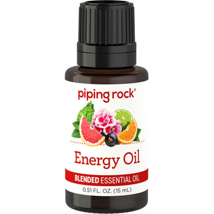 Energy Oil Pure Essential Oils (GC/MS Tested), 1/2 fl oz (15 mL) Dropper Bottle