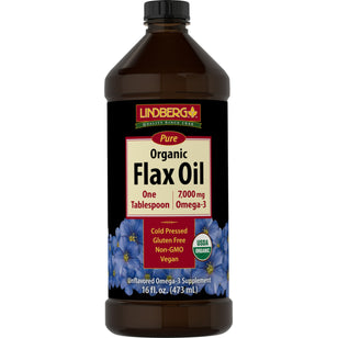 Flax Oil Liquid (Organic), 16 fl oz (473 mL) Bottle