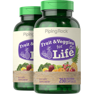 Fruit & Veggies for Life, 250 Vegetarian Capsules, 2 Bottles