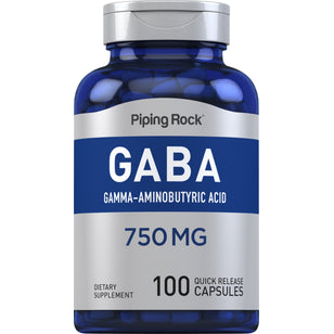 GABA (Gamma-Aminobutyric Acid), 750 mg, 100 Quick Release Capsules