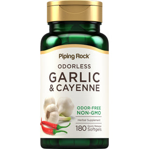 Garlic 1000 mg & Cayenne 150 mg, 180 Quick Release Softgels