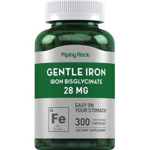 Gentle Iron (Iron Bisglycinate), 28 mg, 300 Quick Release Capsules
