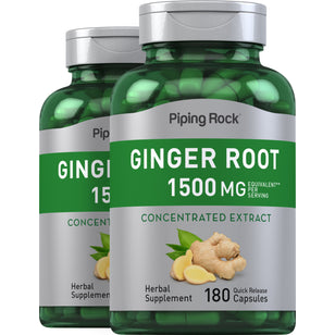 Ginger Root, 1500 mg (per serving), 180 Quick Release Capsules, 2 Bottles