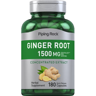 Ginger Root, 1500 mg (per serving), 180 Quick Release Capsules
