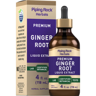 Ginger Root Liquid Extract Alcohol Free, 4 fl oz (118 mL) Dropper Bottle