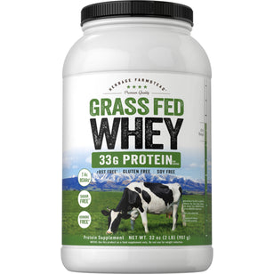 GrassFed Whey Protein (Unflavored & Unsweetened), 2 lb (907 g) Bottle