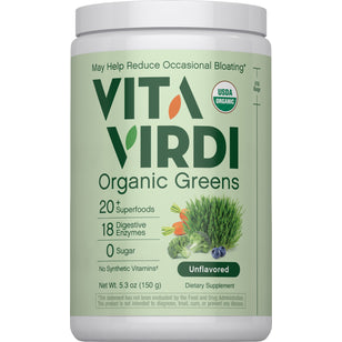 Greens Powder Unflavored (Organic), 5.3 oz (150 g) Bottle