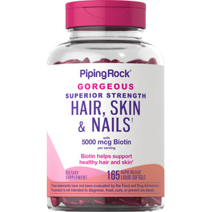 Hair, Skin & Nails infused with Moroccan Argan Oil, 165 Rapid Release Liquid Softgels