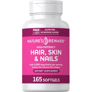 Hair, Skin & Nails infused with Moroccan Argan Oil, 165 Softgels