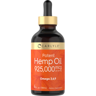 Hemp Seed Oil (Cold Pressed), 925 mg, 4 fl oz (118 mL) Dropper Bottle