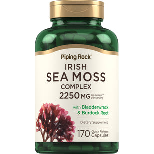 Irish Sea Moss Complex with Bladderwrack & Burdock Root, 2250 mg (per serving), 170 Quick Release Capsules