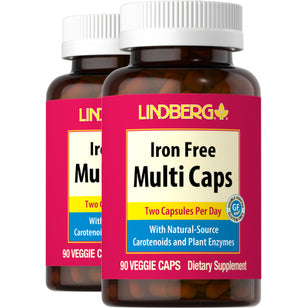 Iron Free Multi Caps, 90 Vegetarian Capsules, 2 Bottles