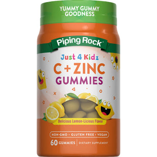 Kids Vitamin C + Zinc (Delicious Lemon-Licious), 60 Gummies
