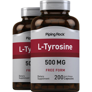 L-Tyrosine, 500 mg, 200 Quick Release Capsules, 2 Bottles