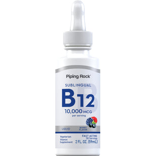 Liquid B-12 (Berry), 10,000 mcg, 2 fl oz (59 mL) Dropper Bottle