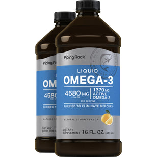 Liquid Omega-3 (Natural Lemon), 4580 mg (per serving), 16 fl oz (473 mL) Bottle, 2 Bottles