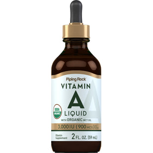 Liquid Vitamin A (Organic), 3000 IU, 2 fl oz (59 mL) Dropper Bottle