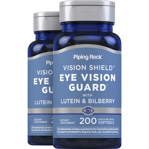 Lutein Bilberry Eye Vision Guard + Zeaxanthin, 200 Quick Release Softgels, 2 Bottles